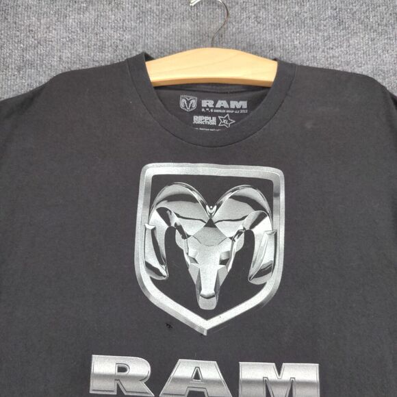 Ripple Junction Mens Crewneck Short Sleeve RAM Hemi Chrome Logo T-Shirt Black XL - Picture 3 of 13